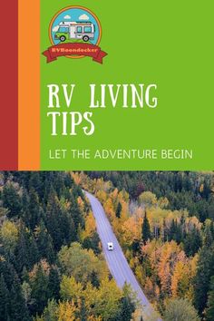 the rving tips book is shown with trees in the background