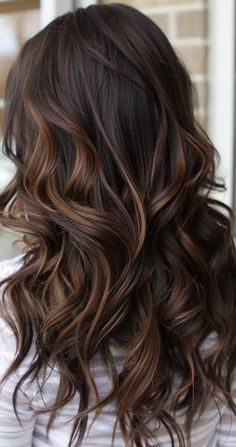 Chocolate Brown With Dark Roots, Dark Brown Medium Length Hair With Highlights, Dark Brown Balayage Hair, Ombre Hair Color For Brunettes, Brown Balayage Hair, Brown Hair Ideas, Balayage Styles, Sunkissed Hair, Dark Ombre Hair