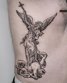 St Michael Tattoo, Michael Tattoo, Tattoo Linework, Paris Tattoo, Hippie Garden, Line Work Tattoo, St Michael