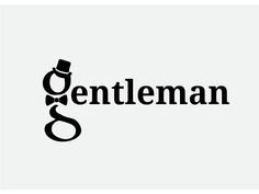 the gentleman logo is black and white with a top hat on it's head