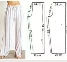 an image of a woman's pants with the measurements for her legs and waist