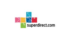 the logo for super direct com, which is designed to look like squares with animals on them