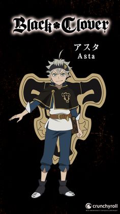 an anime character in black and white with the words,'black clover asia '