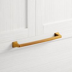 a close up of a door handle on a white door