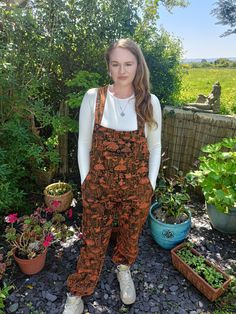 Mushroom Dungarees Our new line of mushroom dungarees have just arrived! Three colours to choose from blue orange and green. Baggy oversize dungarees, loose fitting and oh so comfortable.  Ideal for festivals, traveling, meditation  Two sizes to choose from S/M L/XL Model is size 10UK (on a good day!) and wearing s/m, which is a baggy fit.  These are elasticated ankles, with bib pocket as well as back and side pockets  Please get in contact if you have any questions. Mushroom Dungarees, Jumpsuit Overalls, Womens Jumpsuits, Dungarees, Three Color, Baggy Fits, Blue Orange, Jumpsuits For Women, Pilates