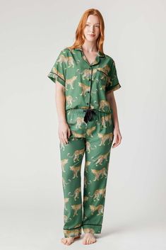 Our Women’s Pajama Pants Set—that also passes as WFH loungewear—is the perfect combination of comfort meets fashion with its classic shape and features. From the piping detail, to the adjustable ribbon waist, this set offers a favorable fit on all. Add a bespoke touch with your choice of monogram. 50% Modal & 50% Cotton fabric light and airy with classic piping detail in an almost-black shade of navy shorts have elastic waist with adjustable ribbon tie If you choose to monogram, it will be place