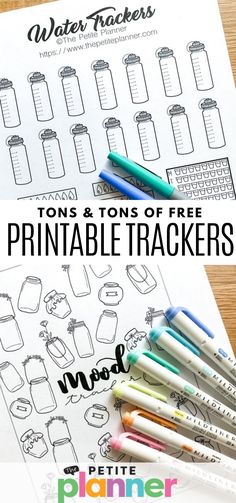 the free printable water tracker is perfect for kids to practice their handwriting and drawing skills