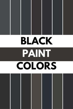 the words black paint colors are shown in different styles and colors, including grays