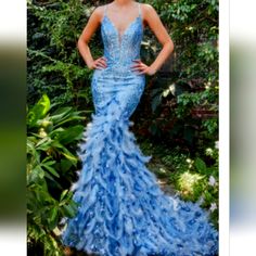 Beautiful Peacock Dress Peacock Feather Dress, Peacock Dress, Beautiful Peacock, Feather Dress, Peacock Feather, Colorful Dresses, Color Blue, Prom Dresses, Prom