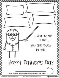 a father's day card with the words happy fathers day and an image of a man