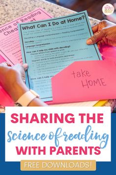 someone is doing their homework with the text sharing the science of reading with parents