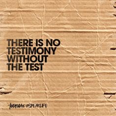 there is no testimony without the test