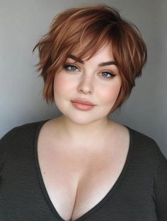 Best Short Hairstyles for Chubby Faces: Flattering Cuts for a Slimmer Look Hairstyles For Double Chin, Fat Face Short Hair, Chubby Face Haircuts Double Chin, Short Hair Round Face Plus Size, Short Hair Plus Size, Short Hair For Chubby Faces, Double Chin Hairstyles