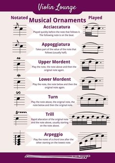 an info sheet with musical instruments and their names in english, spanish, and french