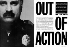 a man with a mustache is featured in the article out of action