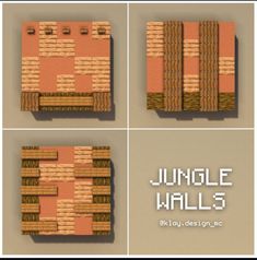 Minecraft Jungle Interior, Jungle Themed Minecraft Builds, Jungle Wood Builds Minecraft, Jungle Wood Block Pallete Minecraft, Minecraft Jungle Block Pallete, Minecraft Jungle House Easy, Jungle Build Minecraft, Mc Jungle Builds, Minecraft Jungle Pallete