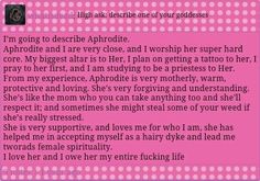 a pink background with the words i am going to describe aphrodite