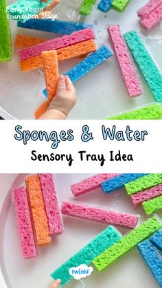 This sensory water tray idea is a great sensory activity! Perfect for any baby sensory play. Thanks to Bright Little Brains One Year Sensory Activities, Sensory Bins Montessori, Sensory Play With Beans, Cleaning Sensory Bin, Under 2s Activities, Science For One Year Olds, Nursery Room Activities Childcare, Hello Sensory Play, Sensory Preschool Ideas