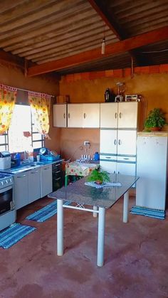 the kitchen is clean and ready for us to use in some time of day or night