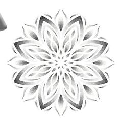 a black and white drawing of a flower