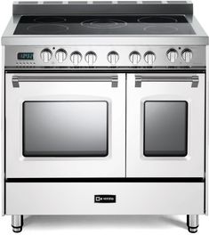 an oven with two burners and three doors