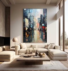 Large Contemporary City Abstract Oil Painting City Abstract Texture Canvas Art for Sale Texture Art On Canvas, Abstract Texture Art, City Abstract, Canvas Art For Sale, Room Partition Designs, Painting Subjects, Cityscape Art, Textured Canvas, Textured Canvas Art