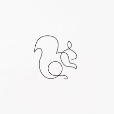 a line drawing of a squirrel on a white background