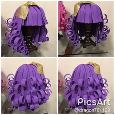 Foam Wigs, Crazy Hat Day, Recycled Dress, Diy Wig, Hat Day, Crazy Hats, Cosplay Diy, Recycled Fashion, Crazy Hair Days