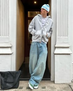 Baggy Jeans Fit Men, Y2k Fashion Men, Baggie Jeans Outfit, Baggy Jeans Outfits, Baggy Jeans Outfit, Guys Fits, Jeans Outfit Men, Streetwear Mode