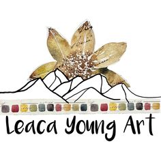 a drawing of a flower with the words leaa young art on it