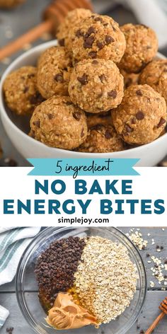 no bake energy bites recipe with text overlay