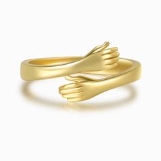 gold Hug From Heaven Memorial Ring on white background Hug Ring, Just Hold Me, Soulmate Connection, Memorial Ring, You Are My Life, Hold Me Tight, My Wish For You, You Can Be Anything, Chase Your Dreams