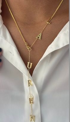 Block Letters, Diamond Jewelry Designs, Custom Name Necklace, Girly Jewelry, Necklace Personalized, Lariat Necklace, Custom Necklace, Dainty Necklace, Personalized Necklace