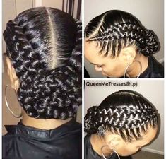 Useful 19 Two French Braids Black Hairstyles | New Natural Hairstyles Bridesmaid Hairstyles Black Hair, Bridesmaids Hairstyles, Two French Braids, Bridal Styles, Black Bridesmaids, Fishtail Braid, Feed In Braid, Black Bridal