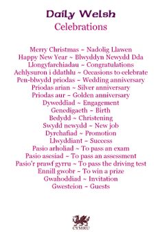 a poster with the words celebrations written in purple and red on it, as well as other