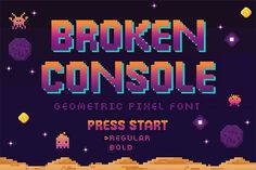 Binder Inspiration, Video Game Font, Title Screen, Game Font, Pixel Font, All Caps Font, Unicorn Christmas, New Retro Wave