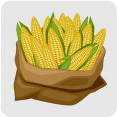 a bag full of corn on the cob with green leaves in it, ready to be