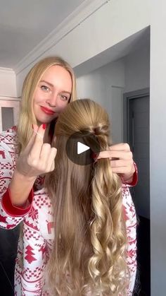 3.1M views · 438K reactions | Getting in the Holiday Mood🎁❤️ 
#hairtutorial #hairideas #hairfashion #longhairdontcare #longhairstyles #longhair #motheranddaughter #motherdaughterlove #hairgoals #hairvideo #haireducation #christmashair | Stefani Chaglar🦋 Easy Hairdos, Holiday Mood, Happy Hair, Easy Hair, Christmas Hair, Hairdo For Long Hair, Hair Today