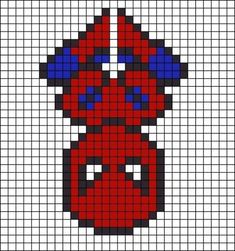 a cross stitch pattern with an image of a red and blue fire hydrant on it