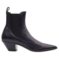 Black heeled Chelsea boots from Saint Laurent. Made of calf leather, this pair features decorative elastic side panels, pointed toe and black leather sole. Retail. Color: Black Material: Calf Leather Model No. 685837 Size: EU 44 / US 11 Mens Heel Height: 50 mm / 2” Sole Height: .2” Made in Italy Comes with a dust bag and box. New condition. Pristine. Cuban Heeled Boots Men, Men’s Heeled Boots, Ysl Chelsea Boots Men, Luxury Black Snip Toe Chelsea Boots, Saint Laurent Chelsea Boots Men, Chelsea Boots Men Outfit, Boots Men Outfit, Heeled Chelsea Boots, Men In Heels