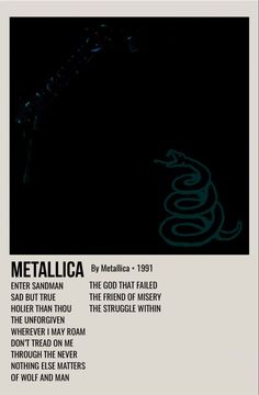 an advertisement for metallicica featuring the band's logo and their name on it