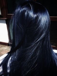 Blue Hair On Dark Hair, Long Black Blue Hair, Blue And Black Hair Aesthetic, Very Dark Blue Hair, Dark Electric Blue Hair, Dark Blue Black Hair Color, Long Blue Hair Aesthetic, Dark Dark Blue Hair, Mid Night Blue Hair