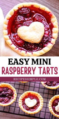 easy mini raspberry tarts are the perfect dessert for valentine's day