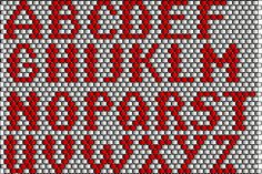 a cross stitch pattern in red and white