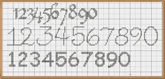 a cross stitch pattern with the numbers and letters on it, as well as an image of