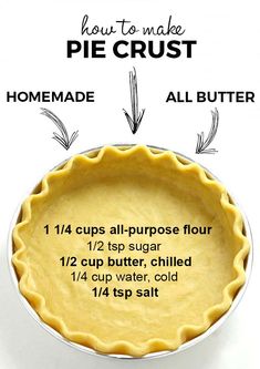 how to make pie crust for homemade all purpose flour in a pie pan with instructions