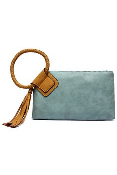 Fashion Cuff Handle Tassel Wristlet Clutch Faux vegan leather Zip top closure Gold-tone hardware L 10.5 * H 6.5 * W 1 (5.5 D) Pochette Diy, Blush And Grey, Chic Bags, Clutch Pouch, Wristlet Clutch, Diy Bag, Zip Top, Bag Pattern, Leather Craft