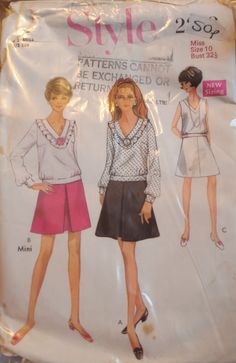 an image of a woman's top and skirt sewing pattern on a piece of paper