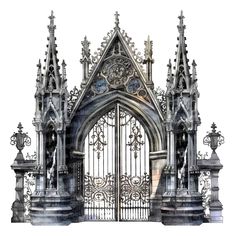 an artistic drawing of a gothic gate