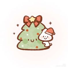 a drawing of a christmas tree with a star on top